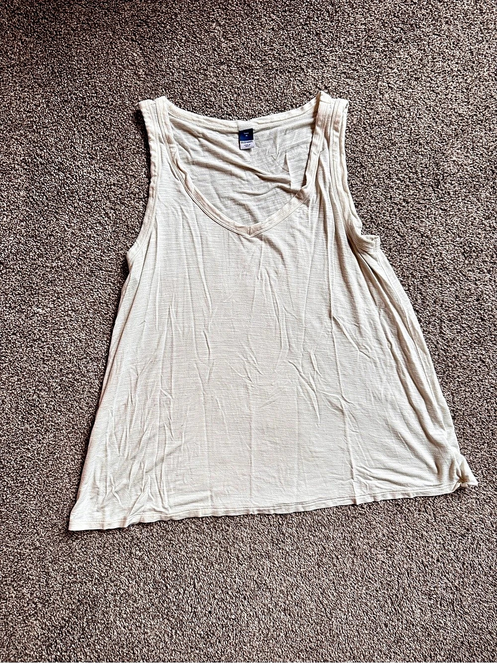 Old Navy Luxe V-Neck Tank Top White Size Medium